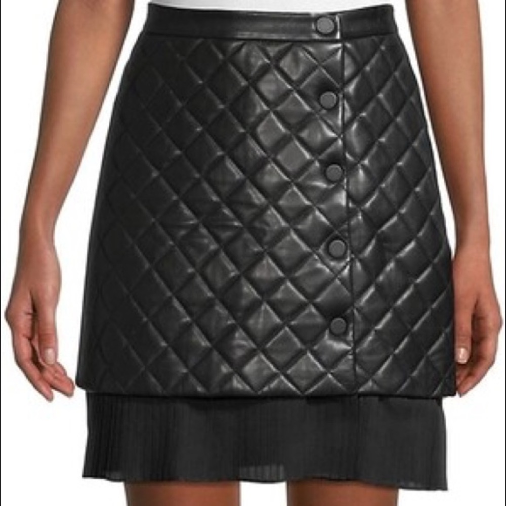 Sandro leather quilted skirt in size 2. NWOT